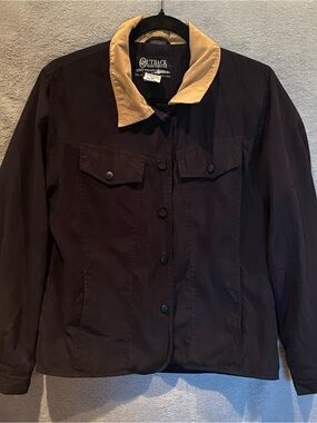Outback Trading Co. Heritage Navy Utility Jacket with Tan Collar - Missy Jean M
